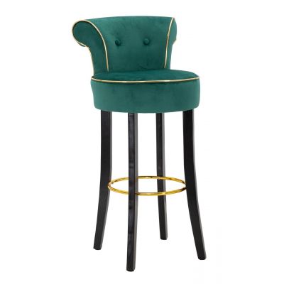 Scaun de bar Luxy, Mauro Ferretti, 46x48x96 cm, catifea, verde