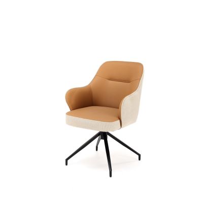Scaun Hadsund 527, 60x65x85 cm, Stofa, Maro/Beige