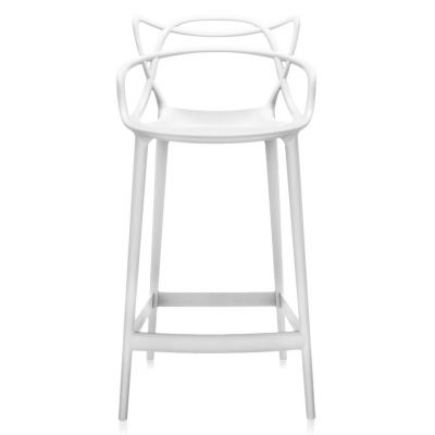 Scaun inalt Kartell Masters Stool design Philippe Starck & Eugeni Quitllet 65cm alb