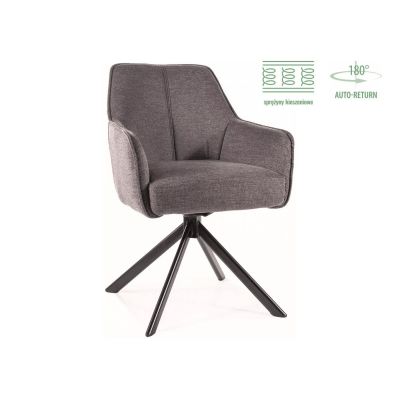 Scaun Notti Brego, 55x62x82 cm, Stofa, Gri Inchis