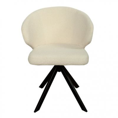 Scaun Rotativ Capri, Picior Metalic, Ivory, 62 Cm