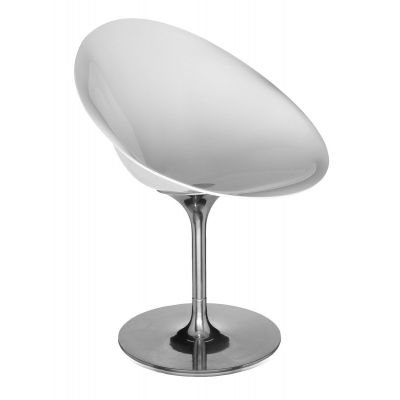 Scaun rotativ Kartell Ero/S/ design Philippe Stark alb lucios