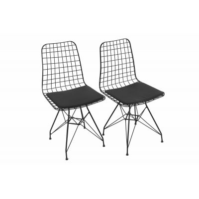 Set 2 Scaune, Interior/Exterior Landa, Negru, 44 x 49 x 92