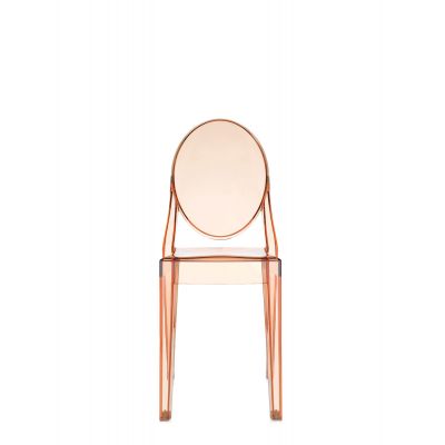 Set 2 scaune Kartell Victoria Ghost design Philippe Starck roz transparent