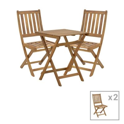 Set 3 buc masă și scaune pliabile de grădină Elijie-Lazio Maro 50x50x70 cm