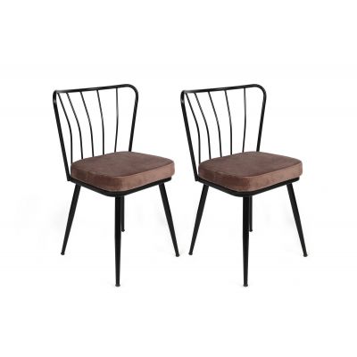 Set scaune (2 bucăți) Yıldız 944 Chair Set (2 Pieces), Albastru inchis, 43 x 82 x 42 cm