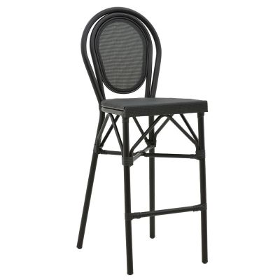Scaun bar Dezyan, Negru - Maro, 41x54x116 cm