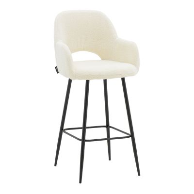 Scaun de bar Renish, Gri - Alb, 51x57x114 cm