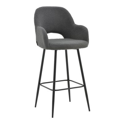 Scaun de bar Renish, Gri - Alb, 51x57x114 cm