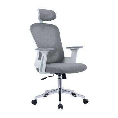 Scaun de birou manager Ignatius mesh, Gri - Negru, 110-120x65x45 cm