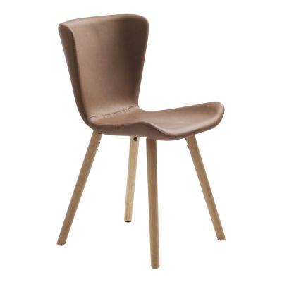 Scaun de dining maro coniac din imitație de piele Teslin – Unique Furniture