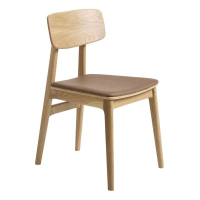 Scaun de dining maro coniac/în culoare naturală din imitație de piele Livo – Unique Furniture