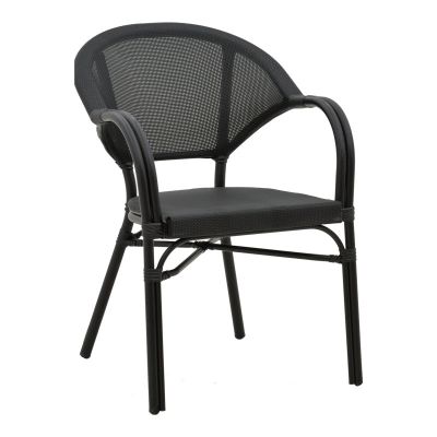 Scaun de gradina Elyza, Bej - Negru, 57x62x84 cm