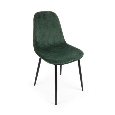 Scaun Irelia, Bizzotto, catifea, 52.5x42.5x90 cm, verde inchis