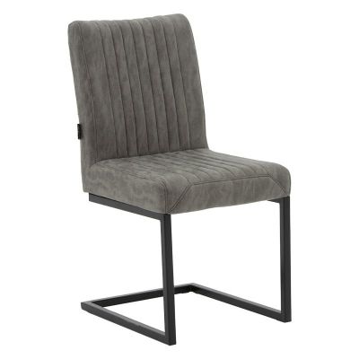 Scaun Maclean material textil gri cu baza neagra