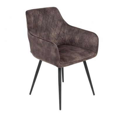Scaun Satori, Homla, 62x58x79 cm, poliester/metal/MDF, maro inchis
