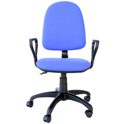 Scaun birou ergonomic Confort LX, cu brate, reglabil, stofa A20, albastru-negru
