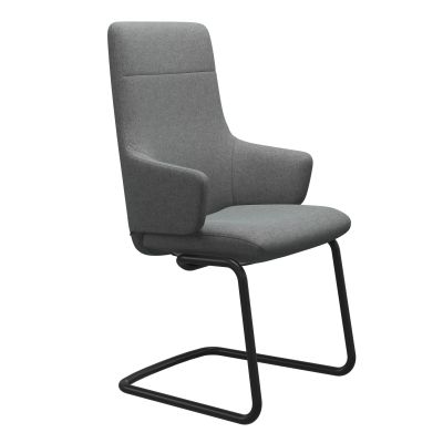 Scaun cu brate Stressless Chilli v2 L D400  Balance&Glide  cu spatar inalt  baza negru mat  tapiterie textil Calido Light Grey