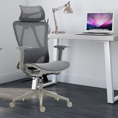Scaun de birou ergonomic, Bedora Fusion, mesh, gri