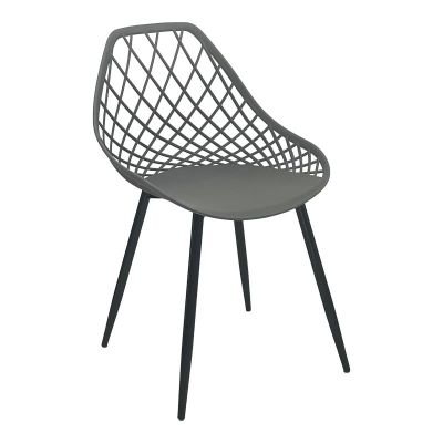 Scaun de gradina Suan plastic PP picioare metalice negre 56x49x82 cm