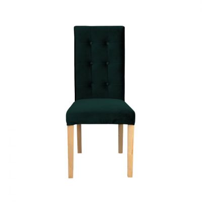 Scaun living TEO LUX, picioare lemn natur, stofa verde smarald, 46x60x98 cm