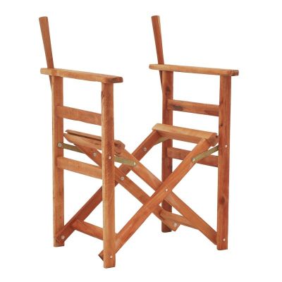 Scaun regizoral de gradina Kompa cadru din lemn de fag solid culoare nuc 56.5x54x88 cm