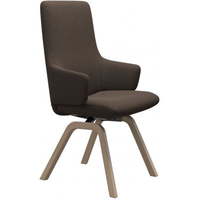 Scaun Stressless Laurel v2 L High D200 cu brate  Balance&Glide  cadru natur  tapiterie textil Calido Brown