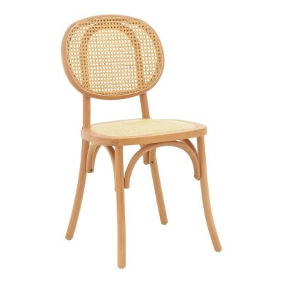 Scaun Zoel lemn de fag si ratan in nuanta naturala 45x52x82 cm