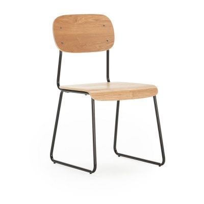 Scaune de dining în culoare naturală 2 buc. cu aspect de lemn de frasin Aira – Marckeric