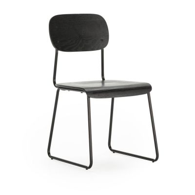 Scaune de dining negre 2 buc. Aira – Marckeric