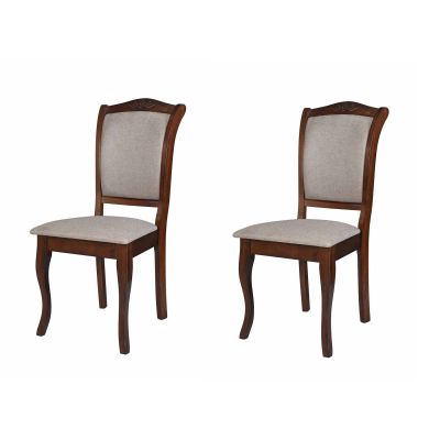 Set 2 Scaune Ramos, 44.5x55.5x97.5 h cm, Lemn, Nuc/Beige Inchis