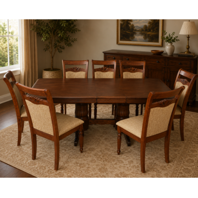 Set masa RH7132 cu 8 scaune RH8100 Dirty Oak 160x100x77 cm