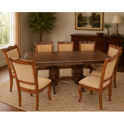 Set masa RH7132 cu 8 scaune RH8100 Dirty Oak 160x100x77 cm
