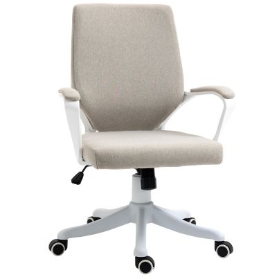 Vinsetto Scaun Ergonomic de Birou cu Înălțime Reglabilă, Pivotant la 360° și Funcție Leagăn, 62x69x92-100 cm, Culoare Bej | Aosom Romania