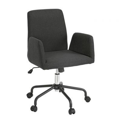 Scaun Birou, țesătură, negru, culoare crom