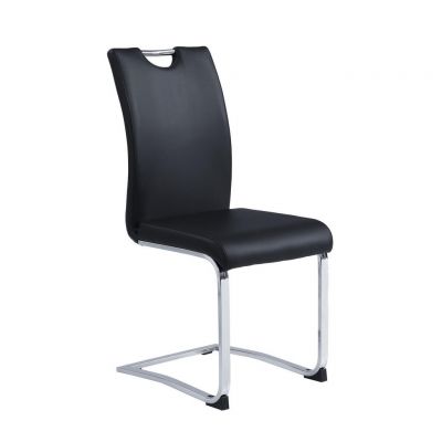 SCAUN BUCATARIE din metal, textil negru, culoare crom