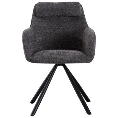 Scaun Cu Brațe din lemn, metal, textil, gri