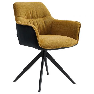 Scaun Cu Brațe din metal, textil, antracit, galben, negru