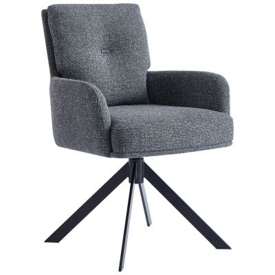 Scaun Cu Brațe din metal, textil, antracit, negru