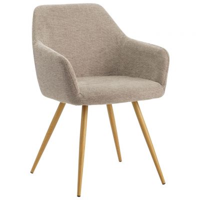 Scaun Cu Brațe din metal, textil, bej