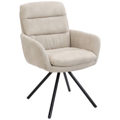 Scaun Cu Brațe din metal, textil, bej