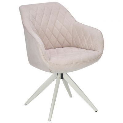 Scaun Cu Brațe din metal, textil, bej