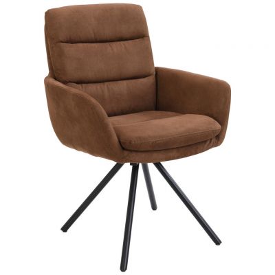 Scaun Cu Brațe din metal, textil, coniac