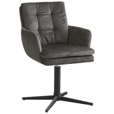 Scaun Cu Brațe din metal, textil, gri, negru