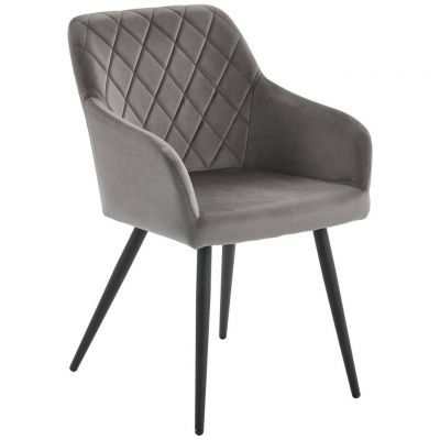 Scaun Cu Brațe din metal, textil, gri, negru