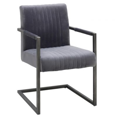 Scaun Cu Brațe din metal, textil, gri, negru