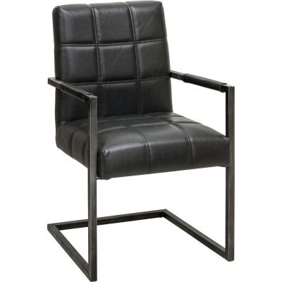 Scaun Cu Brațe din metal, textil, negru