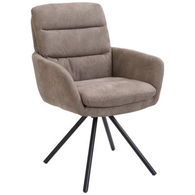 Scaun Cu Brațe din metal, textil, taupe