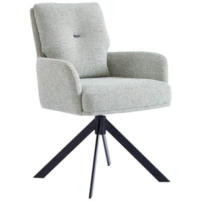 Scaun Cu Brațe din metal, textil, verde, negru, bej