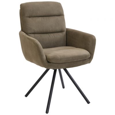 Scaun Cu Brațe din metal, textil, verde